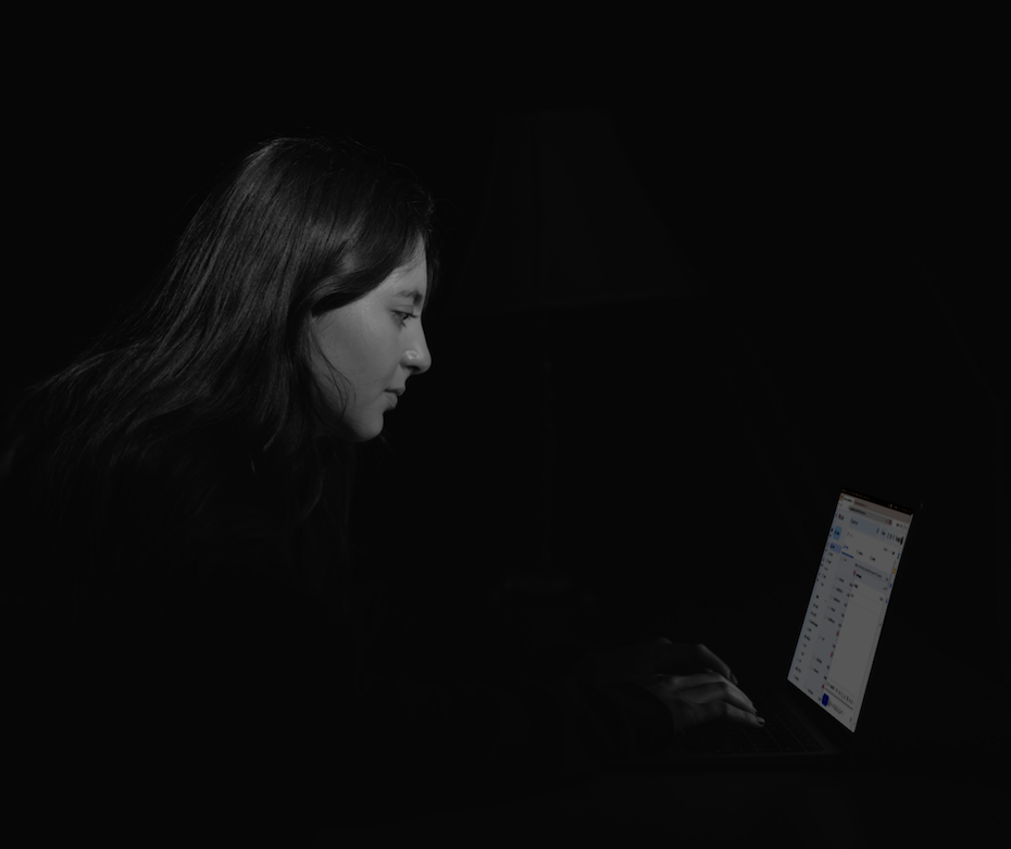 Girl typing